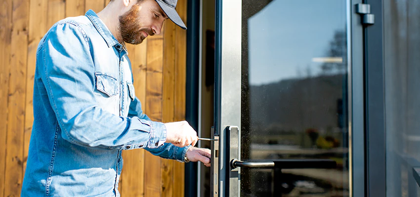 Frameless Glass Storefront Door Locks Replacement in Lake in the Hills